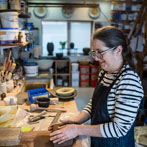 Patricia Shone in her studio 2018